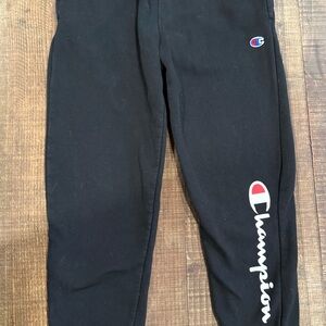 Champion Kids Black Joggers with Logo